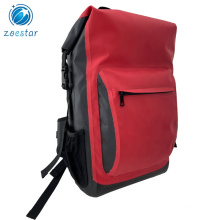 Red Rolltop Equipment Drypack Waterproof Bike Bag Backpacks for Outdoor Cycling Hiking Surfing Motorsports Fishing